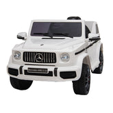 Masinuta electrica cu telecomanda mercedes benz g63 mp3 usbsd 2-25w roti spuma eva suspensii 110-69-53 cm